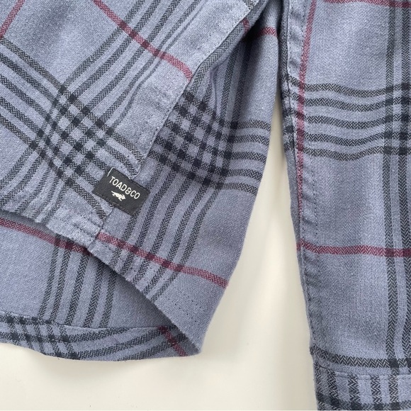 Toad&Co. Men's Blue Gray Plaid Airsmyth Long Sleeve Button Down Shirt Size Large - Picture 5 of 9